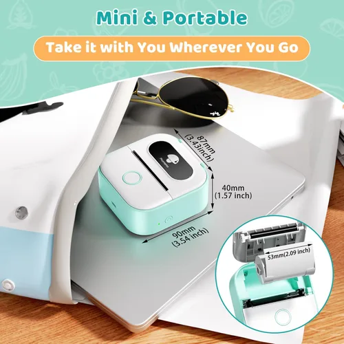 Vista 7 de Phomemo Impresora de Adhesivos - Y02C Mini de Bolsillo, Impresora Térmica Portátil con Bluetooth de Bolsillo, Impresora Mini de Adhesivos para DIY