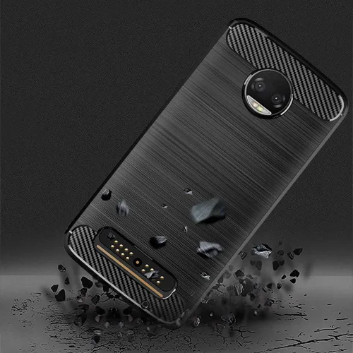 Vista 3 de Funda de teléfono para Moto Z2 Force con protector de pantalla de vidrio templado y silicona delgada de cuerpo completo, accesorios de goma