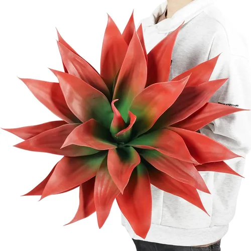 Vista 14 de Velener Plantas artificiales de agave falsas, Plantas suculentas falsas para decoración de habitaciones, tallos de plantas de agave sintético sin