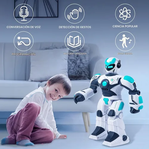 Vista 6 de HPROMOT - Robot de juguete RC Control de voz y gestos Caminar bailando cantando A partir de 6 años Gestos remotos y control de voz Paseos
