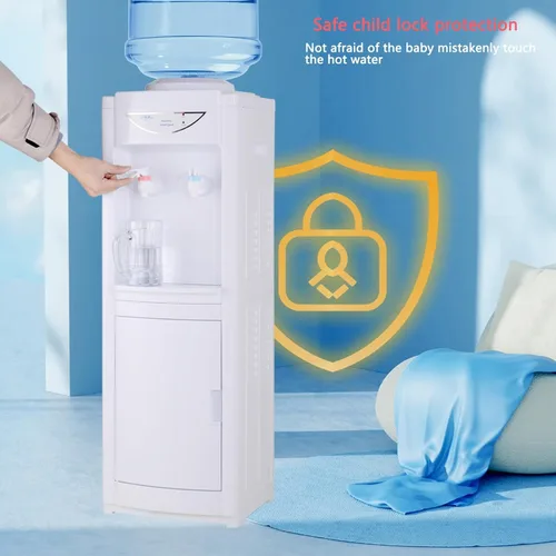 Vista 6 de Top-Loading Dispensador de enfriador de agua, enfriador de agua fría y caliente de 5 galones con cerradura de seguridad y gabinete de almacenamiento