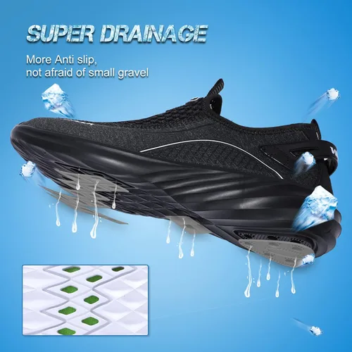 Vista 4 de VIFUUR Zapatos de agua para hombre y mujer, zapatos deportivos para playa, surf, caminar, kayak, barco, piscina