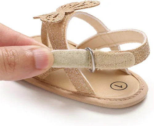 Vista 6 de COSANKIM Sandalias de verano para bebés y niñas con suela suave de flores, zapatos de vestir para cuna, recién nacidos, para recién nacidos