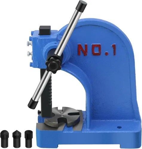 Vista 10 de Arbor Press 0.5 toneladas,Máquina manual de prensa de punzonado de escritorio,Altura de trabajo de 4,48 pulgadas,Cuerpo de hierro fundido de prensa