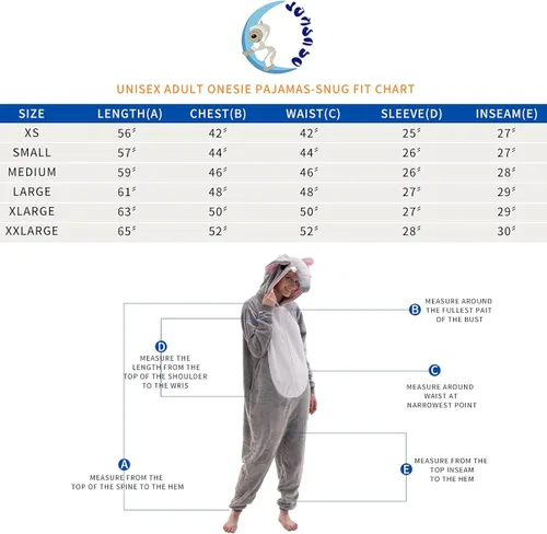 Vista 6 de COSUSKET Snug Fit Unisex Adult Onesie Pajamas, Flannel Cosplay Animal One Piece Halloween Costume Sleepwear Homewear