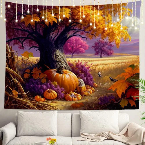 Vista 19 de Shrahala Modern Abstract Artwork Wall Tapestry, Orange Black Beige Wall Hanging Large Tapestry Decoration Polyester Fiber White Hem Around for Dorm