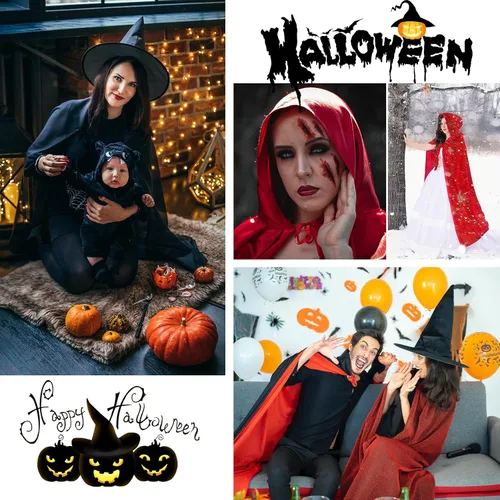 Vista 6 de Century Star - Capa de terciopelo con capucha para mujer, de longitud completa, unisex, capa de Halloween, Navidad, capa de fiesta