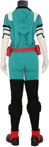 Vista 3 de TMSREBU Midoriya Izuku - Disfraz para cosplay, uniforme de batalla verde, conjunto completo