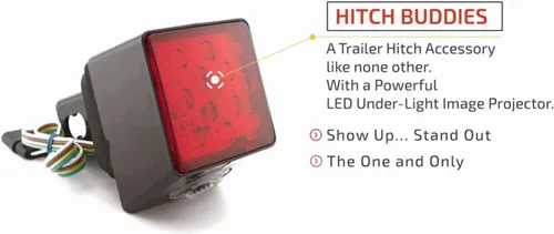 Vista 2 de Cubierta de Enganche de Remolque Compatible con Ford de 2 Pulgadas con Proyector LED Luz de Charco/Luz de Marcha - una Cubierta de Enganche