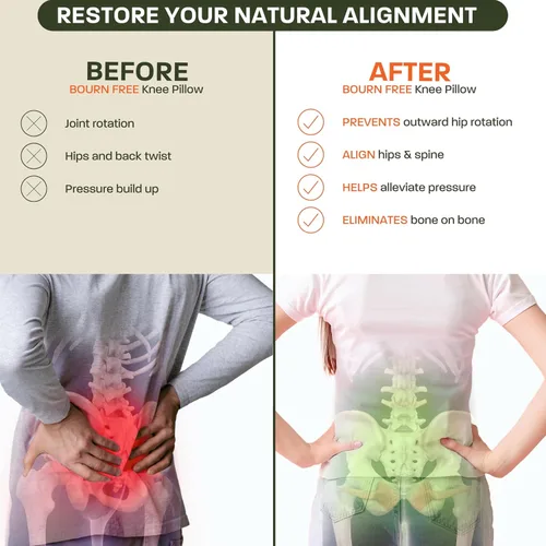 Vista 5 de Almohada de rodilla refrescante para personas que duermen de lado con correa y 2 fundas - Almohada de espuma viscoelástica para piernas para dormir