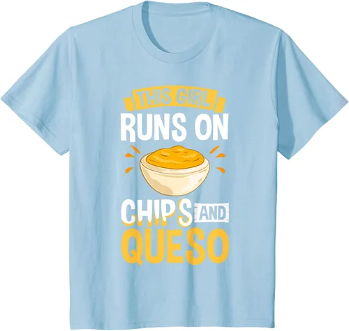 Vista 7 de Queso Dip Camiseta Chile con Queso Salsa Mexican Chips Chile con Queso, Negro, S