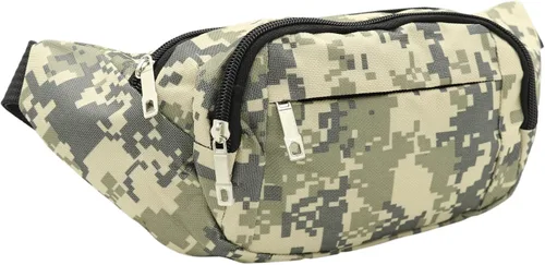 Vista 2 de AIBEARTY Riñonera para niños, pequeña, de camuflaje, con correa ajustable, para correr, acampar, viajes