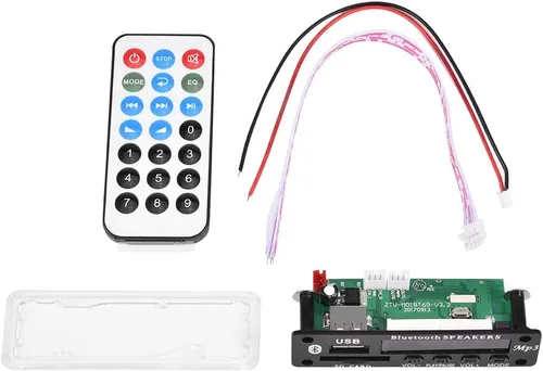 Vista 2 de MP3 WMA decodificador de audio Bluetooth 4.2 módulo 12 V, tarjeta SD USB receptor de audio inalámbrico FM para coche hogar altavoz amplificador