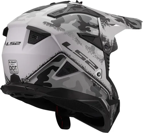 Vista 5 de LS2 Helmets Gate II - Casco integral para motocicleta MX Carabina Mate Gris/Negro