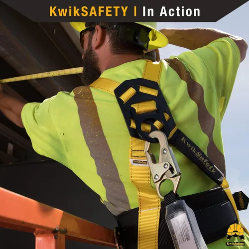 Vista 6 de KwikSafety – Familia rattler, incluye 2 paquetes, 4 paquetes, combo, kit Cordón de seguridad de una sola pierna con amortiguador interno, anclaje