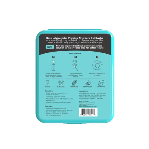 Vista 7 de Base Labs Gel Hisopos para Eliminación de Queloides y Protuberancias de Piercing Hisopos de Gel para el Cuidado Posterior al Piercing