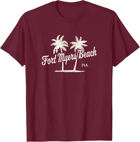 Vista 17 de Fort Myers Beach Florida Vintage 70s Palm Trees Graphic T-Shirt