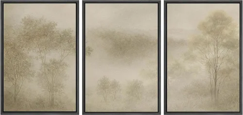 Vista 63 de SIGNWIN Lienzo enmarcado para pared, juego de arte de campos pastorales, flores silvestres, campo rústico, paisaje, floral, ilustraciones modernas