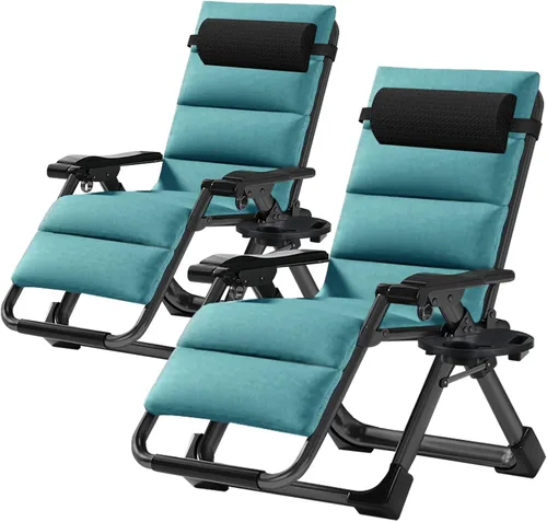 Vista 13 de ABORON Silla de Gravedad Cero, Sillas de Salón Plegables Premium para Césped y Exteriores, Sillas de Patio Reclinables Resistentes y Ajustables