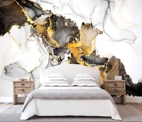 Vista 15 de Papel pintado en blanco y negro de la ciudad de Nueva York, mural de pared pintado a mano Times Square para decoración de sala de estar, dormitorio