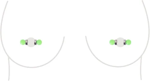 Vista 6 de Anillo de Pezón Falso Sin Perforación Barbell Stud Piercing Falso Joyería Corporal Para Mujeres