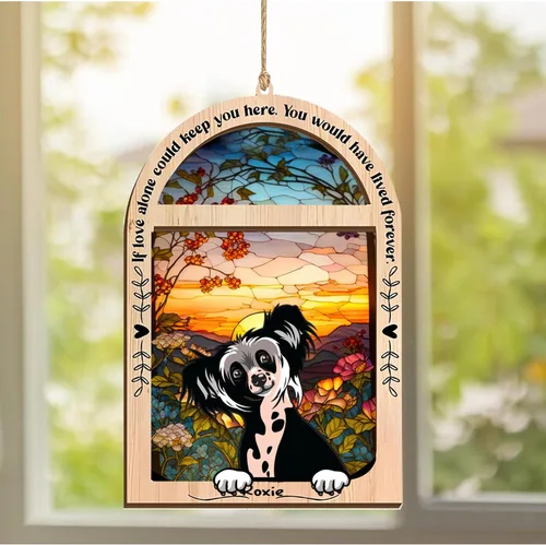 Vista 318 de LOVELYPOD Adorno de Navidad personalizado de sabueso afgano, atrapasoles con nombre, regalos de pérdida de mascotas, regalos para amantes