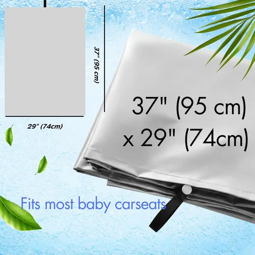 Vista 6 de Funda de parasol para asiento de automóvil para bebé con bolsa de almacenamiento gratuita incluida, protector de calor para asiento de automóvil