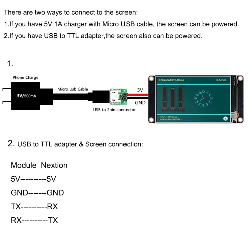 Vista 6 de Inglés Nextion Mejorado 2.4 '' HMI USART UART Serial TFT Touch Display Module Panel de pantalla (NX3224K024)
