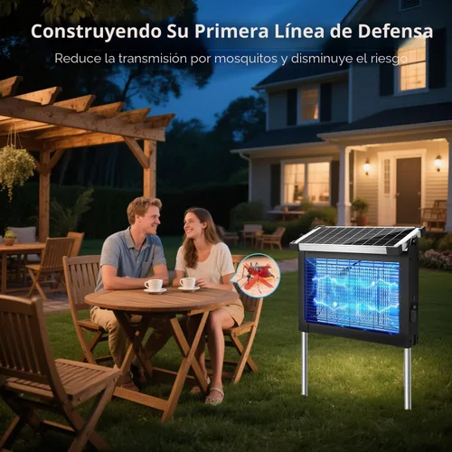 Vista 9 de OnBeam Solar Bug Zapper Outdoor, 4500V Mosquito Zapper Fly Trap for Patio Negro oscuro