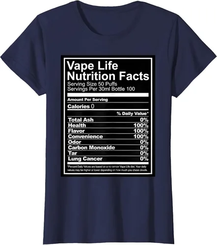 Vista 9 de Información nutricional de Vape Life - Camiseta Vaping - Camiseta Vaper Tee