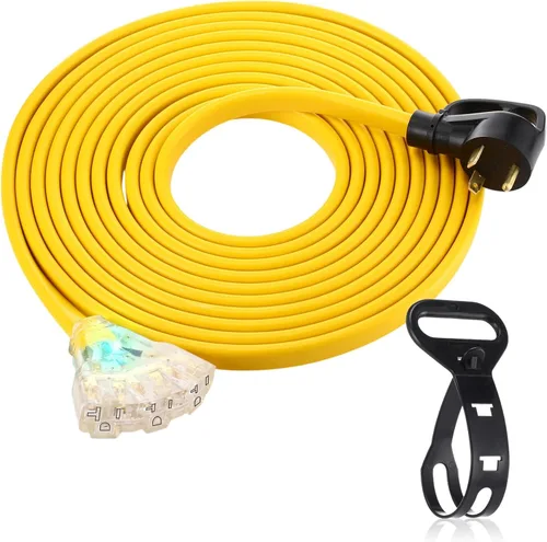 Vista 25 de Tellegloww Cable generador plano para RV NEMA TT-30p a 3X 5-20R/5-15R de 10 Negro