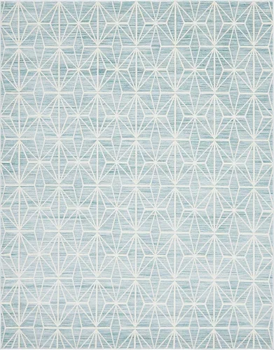 Vista 4 de Unique Loom Uptown Collection by Jill Zarin Collection - Alfombra geométrica moderna azul (1' 8 x 1' 8)