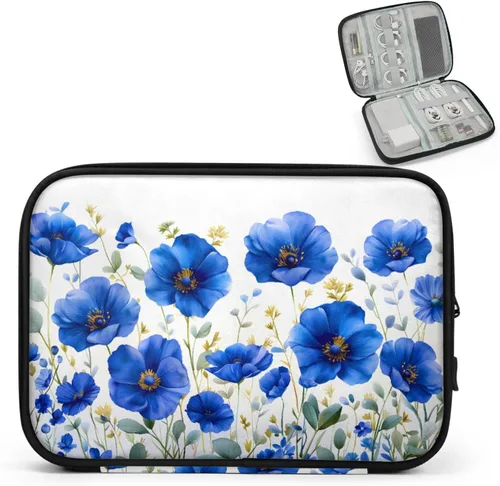 Vista 8 de Flowers Electronics - Funda organizadora de viaje, accesorios tecnológicos, bolsa de almacenamiento de cables para cables, cargador, teléfono, disco