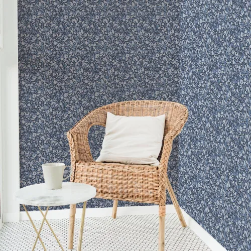Vista 3 de Tempaper x She She Blue Flamboyan Removable Peel and Stick Wallpaper, 20.5" x 33', Made in the USA
