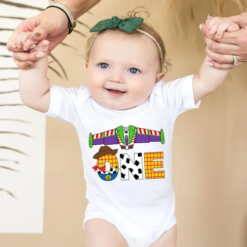 Vista 3 de Toy First Birthday Shirt I'm One Outfit Girl Boy Party Bodysuit