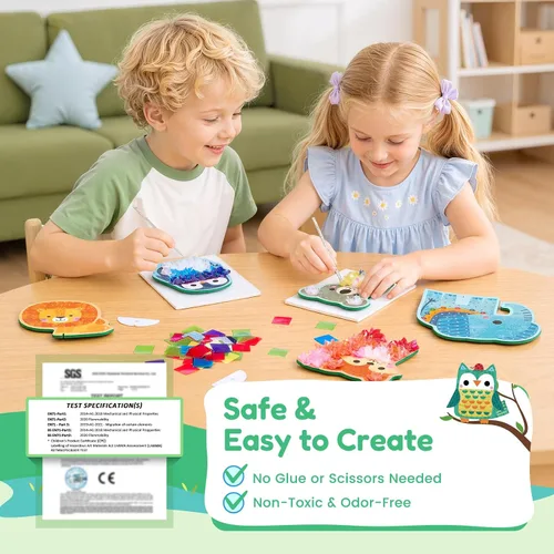 Vista 5 de JoyCat Kit de arte Poke, kit de manualidades de animales 3D con tablas de Animal World