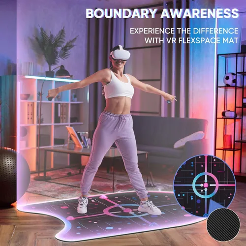 Vista 2 de VR Mat for Meta Quest 3 VR FlexSpace Mat Accessories Boundary Awareness Carpet with Anti-Slip Base and Comfort Foam for Gaming Workouts(Non-Circular)