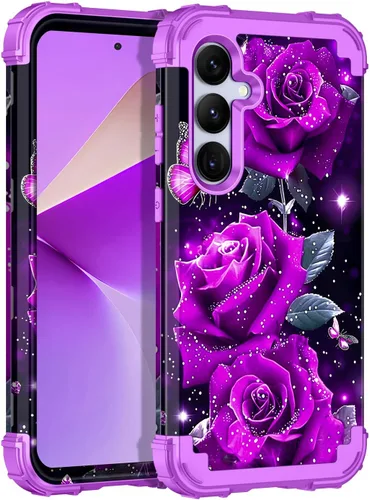 Vista 33 de Miqala Funda para Galaxy S24 5G, brilla en la oscuridad, tres capas, resistente, a prueba de golpes, protección completa, parachoques de plástico
