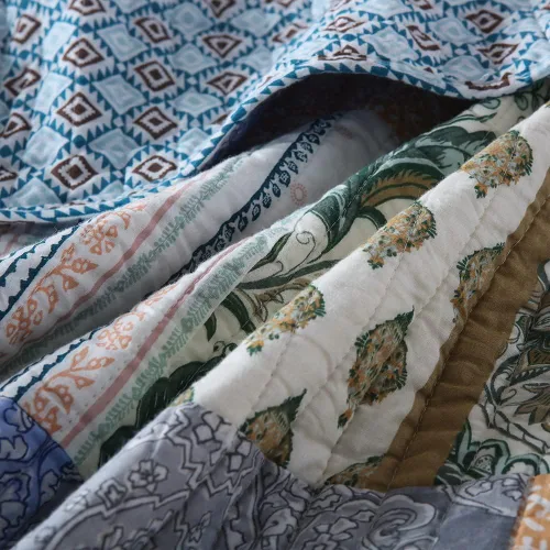 Vista 8 de Autumn Dream - Juego de colchas de algodón, juego de cubrecama reversible, conjunto de cubrecamas, edredón de confort, estampado floral vintage
