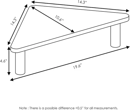 Vista 7 de Furinno Turn-N-Tube - Elevador de monitor para monitor, elevador de monitor de esquina triangular de 19.6 pulgadas de ancho, soporte para Espresso