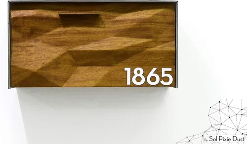 Vista 3 de Wall Mounted Mailbox 3D - Solid Iroko Wood Door with White Numbers, Metallic Gray Aluminum (ACP) Body - Modern Design - Custom Mailbox