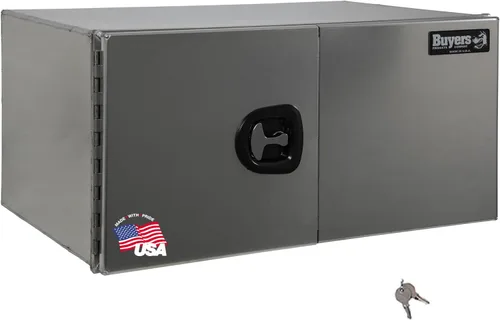 Vista 15 de Buyers Products 1705295 - Caja de herramientas para debajo de la carrocería con puertas de granero, 18 x 18 x 18 pulgadas, fabricada en Estados