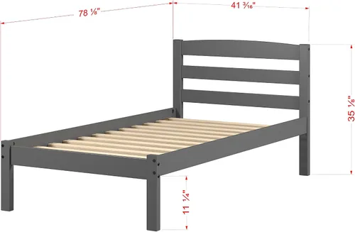 Vista 5 de Donco Kids Cama Econo Twin Gris Oscuro