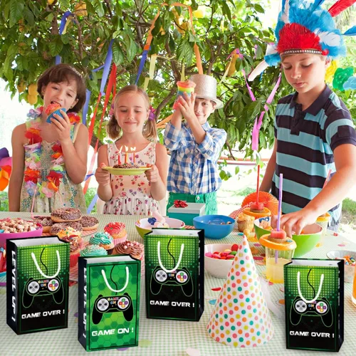 Vista 5 de WERNNSAI 16 bolsas verdes para fiesta de videojuegos