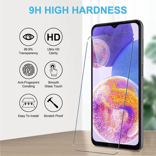 Vista 2 de Funda compatible con Xiaomi Redmi A1, funda para teléfono Redmi A2 [con protector de pantalla de vidrio templado] HR-KZH-negro
