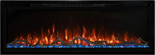 Vista 9 de Modern Flames Spectrum Slimline - Soporte de pared de 50 pulgadas integrado para chimenea eléctrica Pared de 4 pulgadas totalmente empotrada