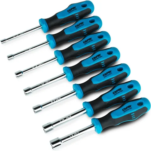 Vista 2 de Capri Tools Kontour - Juego de destornilladores de tuercas, eje hueco de 3 pulgadas, SAE, 7 piezas