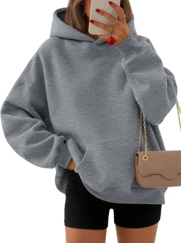 Vista 8 de EFAN Sudaderas con capucha para mujer, suéteres de forro polar cómodos Lunares albaricoques