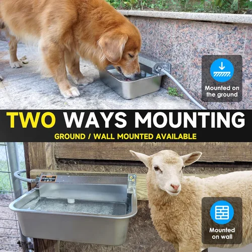 Vista 4 de Dispensador automático de agua para perros, dispensador de agua grande de acero inoxidable 304 de 2 galones para interiores/exteriores, alimentador