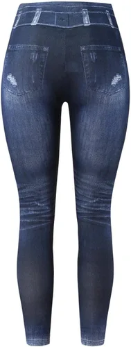 Vista 3 de Leggings para mujer, cintura alta, sin costuras, control de abdomen, pantalones de yoga para correr, entrenamiento, levantamiento de glúteos, Azul